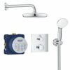 GROHE Grohtherm - Concealed Shower Set for Final Installation with Aquadimmer (Shower Arm 286 mm, 1 Spray 21 cm Head Shower, 2 Sprays 10 cm Hand