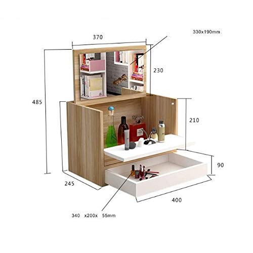 DINGZZ Tatami Mini Bay Window Dressing Table Small Apartment Wood Cosmetic Case Small Portable Organizer Makeup Case