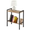 mDesign Storage Table – Small Side Table with Book Storage Shelving – Versatile Table with Shelf for Bedrooms, Hallways, Living Rooms, Bathrooms