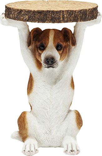 Kare Design side table Animal Mr Jack, brown/white, round, bedside table, Jack Russell Terrier, dog, diameter 33cm