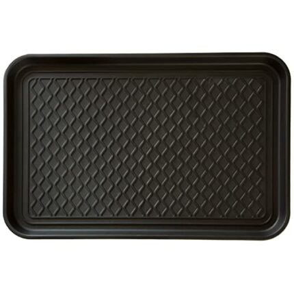 Stalwart 75-ST6014 All Weather Boot Tray-Water Resistant Plastic Utility Shoe Mat for Indoor and Outdoor Use in All Seasons (Black), Medium