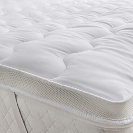Microfibre Mattress Topper Hollow Fibre Filling ANTI ALLERGIC Ultra Soft Air Flow Mattress Protector Single Bed Topper 90cm x 190cm Approximate