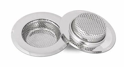 2pcs Kitchen Bathroom Sink Strainer, Stainless Steel Drain Filter, Prevent Clogging, 2.75 Inch/7cm Outer Diameter