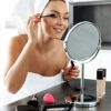 Anika 66959 Chrome Finish Vanity Mirror | Bathroom/Makeup/Bedroom | 360° Swivel Rotation | Dual Magnification | 29cm x 18cm x 13cm