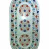 Gifts And Artefacts 30 x 60 Inches Oval White Marble Dining Table Top with Elegant Look Shiny Gemstones Inlay Work Lawn Table for Home Furniture