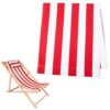 AHANDMAKER Beach Sling Chair Replacement Canvas, Red and White Stripes Casual Simple Lounge Chair Replacement Fabric for Home Beach Chair Sling C