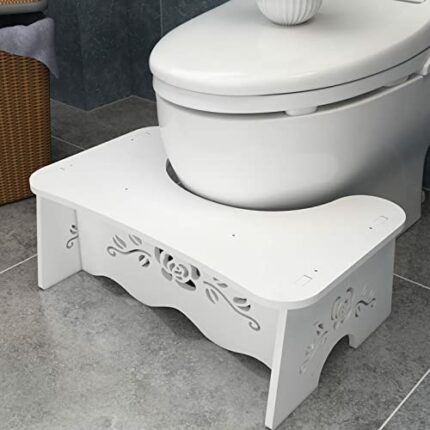 Squatting Potty for Adult Toilet Stool, 7 Inch Toilet Poo Stool Adult and Kids Aid, Bathroom Stool Detachable Wood Poop Stool, Environmentally Fr