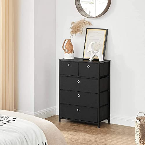 LIUZH Storage Chest Dresser 5 Fabric Drawers Closet Apartment Dorm 23.6 X 11.8 X 32.9 Inches