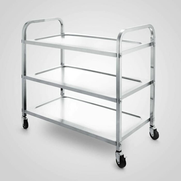 JAHH 3 Shelf Kitchen Trolley Commercial Food Pantry With Wheels Kitchen Storage Rack