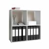 WHATSIZE ENTERPRISE – Malax – Versatile Wooden Storage Shelf - A Minimalist Display Cabinet with 4 Cube Compartments Ideal for Home - Furniture t