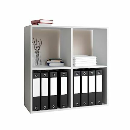 WHATSIZE ENTERPRISE – Malax – Versatile Wooden Storage Shelf - A Minimalist Display Cabinet with 4 Cube Compartments Ideal for Home - Furniture t