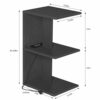 Fixwal End Table with Charging Station, Modern 3-Tier Narrow Side Table, Bedside Table with USB Ports and Outlets, Rolling Bedside Nightstand wit
