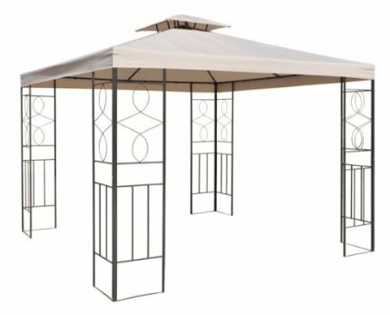 Smartweb Pavilion Roof 2.97 x 2.97 m Beige | Replacement Roof | Garden Pavilion | Party Tent | Water-repellent Roof for Gazebo with Chimney Roof