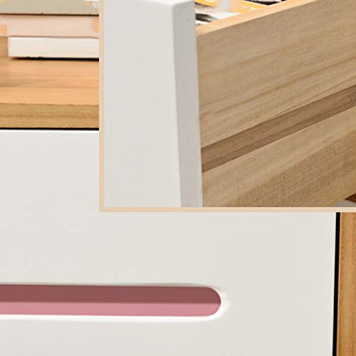 LUKEO Bedside Table Bedroom Furniture Solid Wood Bedside Table, Side Table Double Drawer Design Bedside Table