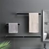QUANJJ Towel Bar Wall-mounted Bathroom Towel Organizer Storage Rack Does Not Take Up Space Towels Rack for Bathroom Accessories (Color : Gray, Si