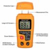 Proster Moisture Meters for Logs Damp Meter with Battery LCD Display Wood Moisture Tester Wood Moisture Meter for Firewood Paper Cardboard (Range