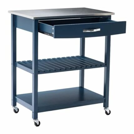 JJZXD Kitchen Cart With Stainless Steel Top, Rolling Cart