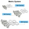 FandWay TV Mount Hardware Kit, VESA TV Mount Screws for TV and Monitor Mounts Bracket Fixing 24pcs M4 M6 M8 Stainless Steel Screws Washers