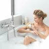 Shower Douche Nozzle Shower Cleaning System Bathing Shower Head Attachments Set with 3 Holes Both for Men and Women 1 Shower Heads + Velvet Carry