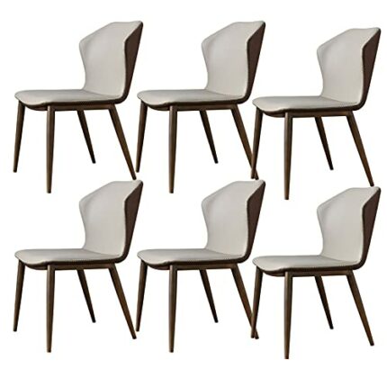 Kitchen Dining Room Furniture Chairs Dining Chairs Set Of 6 Modern Microfiber Leather High Back Soft Seat Living Room Chairs Side Chair with Faux