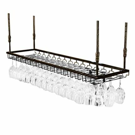 Stylish Simplicity Wine Rack Ceiling Wine Rack - Adjustable Height Wall-Mounted Wine Bottle Holder Metal Iron Wine Holder, Vintage Bar Decoration