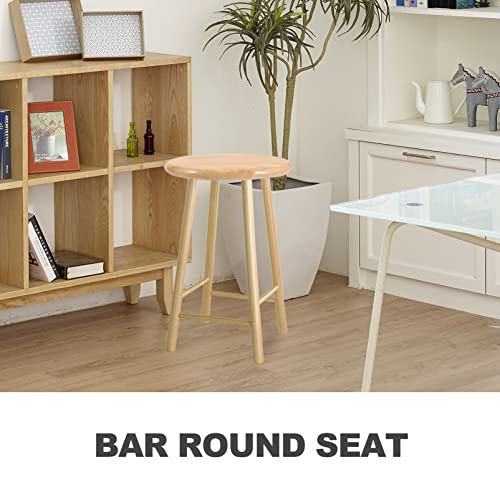 BESPORTBLE Bar Stool Top Replacement Wooden Round Seat Replacement, 29cm/11.5in Top Round Wood Stool Top Barstool Part, Rustic Wood Seat Bar Stoo
