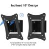 OriGlam Universal TV Wall Mount Bracket Fixed Flat Panel TV Frame Stand Holder 15 Degrees Tilt Angle for 10-26 Inch LCD LED Monitor