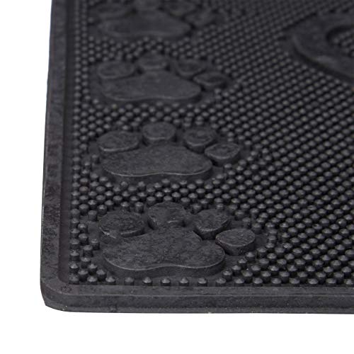 Relaxdays Rubber Doormat with Cat Pattern, Welcome Mat of Anti-Slip and Weather-Proof in Snow and Rain with Cats 0.5 x 75 x 45 cm, Black