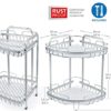 Tatkraft Moonlight Rust Proof Aluminum 3 Tier Shower Corner Rack, Bathroom Shelf