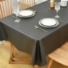 Yofori Table Cloth Wipe Clean Grey Wipeable Tablecloth PVC Waterproof Table Cover Plastic Table Protecter for Kitchen Outdoor (137x180cm, Grey)