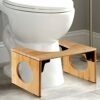Top Life Collapsible Bamboo Toilet Stool - Physiological Wooden Footrest - Foldable Squatting Step Stool for WC - Anti Constipation, Recommended