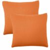 Udewo 2 Pack Waterproof Outdoor Cushion Cover, Orange Throw Pillow Case Decorative Outdoor Waterproof Pillow Covers 18X18 Inch (45X45cm) Garden C