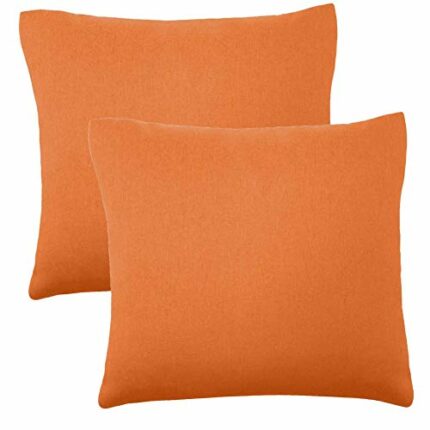 Udewo 2 Pack Waterproof Outdoor Cushion Cover, Orange Throw Pillow Case Decorative Outdoor Waterproof Pillow Covers 18X18 Inch (45X45cm) Garden C