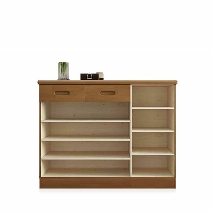 WALNUT Shoe Cabinet Solid Wood Shoe Cabinet Thick Base Reinforcement Design Smooth Edges and Corners Storage Draw