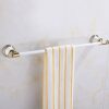 ThinkTop Antique Single Towel Rail, 60cm / 24 Inches Brass and Stainless Steel Towel Holder Tack Shelf Bar Wall Mount Bathroom Accessories White