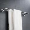 RSOCHS Stainless Steel Anti-rust Bathroom Washroom Double Rod Towel Rack Shelf Holder Wall Mounted