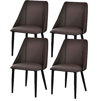 Kitchen Dining Room Furniture Chairs Dining Chairs Set Of 4 Matte Leather Upholstered Accent Chairs Modern Living Room Side Chairs for Kitchen, D