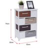 Ruication Bedside Table Storage Cabinets Wicker Woven Baskets Organiser Large Chest of Drawer Side Cupboard Unit Nightstand Fully Assembled for B