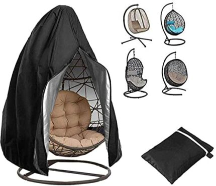 UZIMOO Patio Hanging Chair Cover - Egg Swing Cocoon Chair Cover with Zipper, Outdoor Waterproof Windproof Durable Heavy Duty Garden Furniture Pro