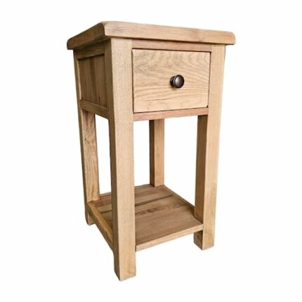 GROFurniture 1 Drawer Oak Bedside Cabinet - Solid Oak Bedside Table - Solid Oak Furniture - Oak Nightstand or Lamp Table - Fully Assembled