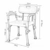 Bath Stools,Shower Chair Bathroom Stool Bath Bench for Disabled Elderly with Armrests and Back Non-Slip Heigt Adjustable