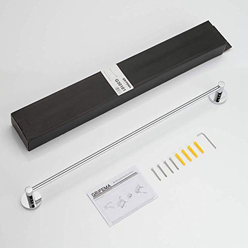 GRIFEMA IBIZA-G30101 Bathroom 60CM Single Towel Bar, Wall Mounted Brass Towel Rail, Chrome