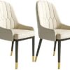 dining chair Office Reception Chairs Business Dining Chairs Set Kitchen Modern Kitchen Dining Chairs Set of 2 Water Proof PU Leather Side Chair w