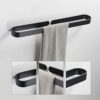 TBIIEXFL Bathroom Hardware Set Aluminum Black Wall Hanging Bathroom U-shaped Towel Rack Bathrobe Single Hook Roll Paper Hook