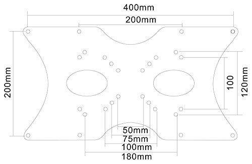 Newstar FPMA-VESA400 VESA Conversion Plate from VESA 75x75mm & 100x100mm to 200x100mm, 200x200mm & 400x200mm - Silver