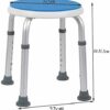Bath Stools,Shower Stool Round Shower Stool for Bathroom - Height Adjustable | Facilitated Aluminum Alloy Bathroom Chair (Blue)