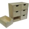 6 Drawer Wooden Chest - Storage Cupboard Unpainted Playwood Drawers Decoupage