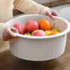 NUOBESTY Laundry Washing Tub Accessories Washboard Basin Washing Clothes Hand Wash Board Plastic Non- Washtub with Integrated Washboard for Laund