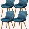 dining chair Office Reception Chairs Business Dining Chairs Set Kitchen Dining Chairs Set of 4 Metal Feet Comfortable Cushions and Backrest Leath