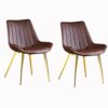 dining chair Kitchen Dining Room Furniture Chairs Dining Chairs Set Of 2 PU Leather Seat With Metal Legs And Backrest Living Room Reception Chair